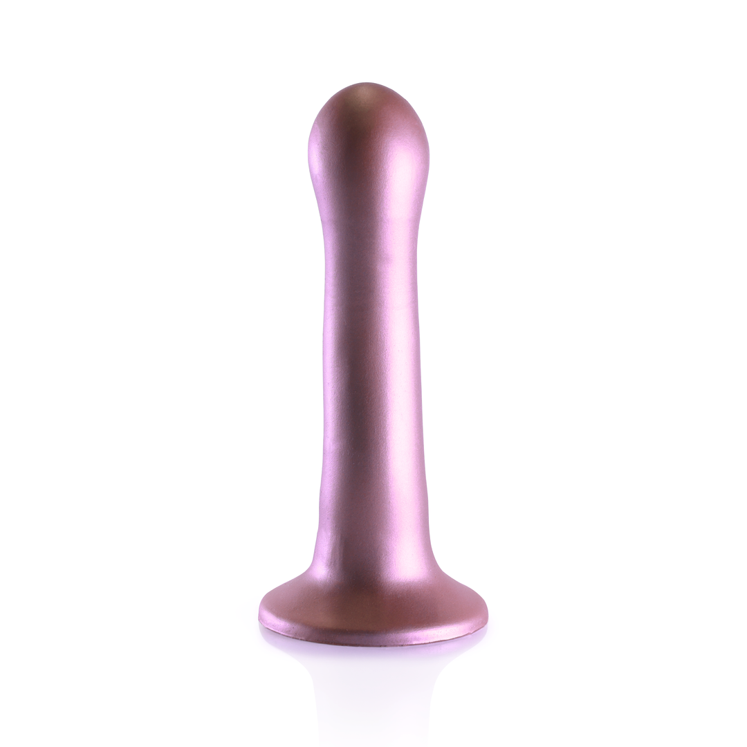 Ultra Soft Silicone Curvy G-Spot Dildo - 7'' / 17 cm - Rose Gold