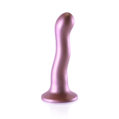 Ultra Soft Silicone Curvy G-Spot Dildo - 7'' / 17 cm - Rose Gold