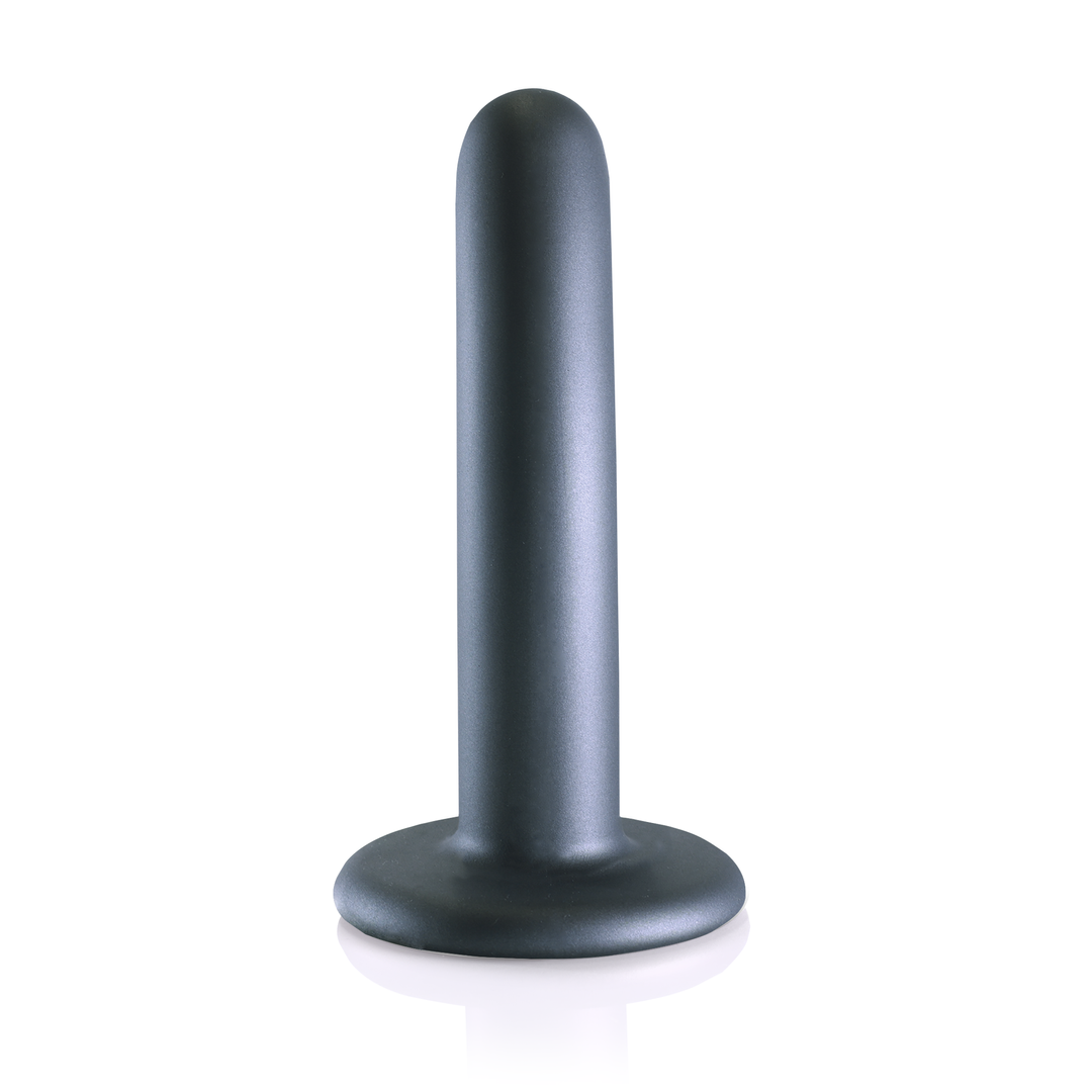 Smooth Silicone G-Spot Dildo - 5'' / 12 cm - Gunmetal