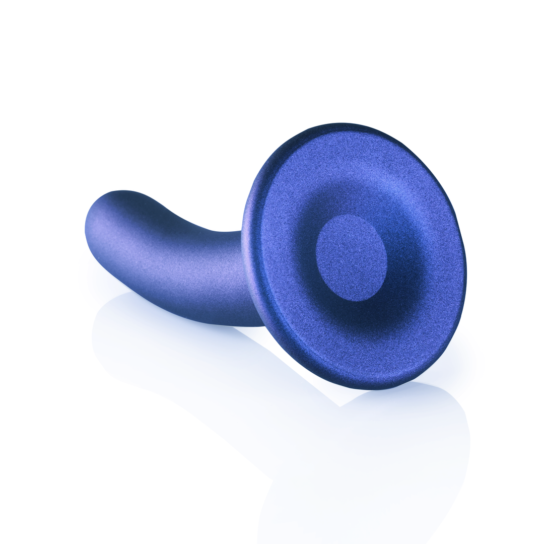 Smooth Silicone G-Spot Dildo - 5'' / 12 cm - Metallic Blue