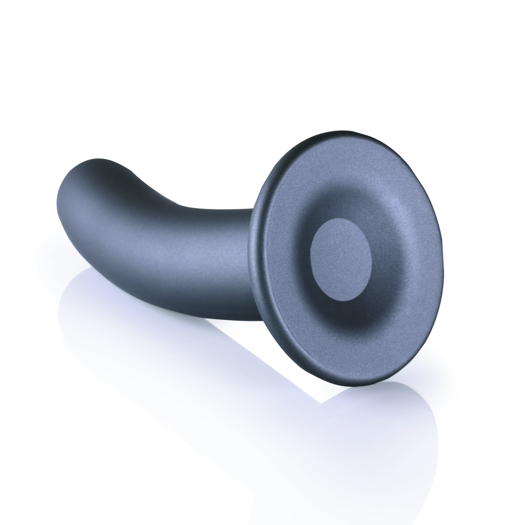 Smooth Silicone G-Spot Dildo - 6'' / 14,5 cm - Gunmetal