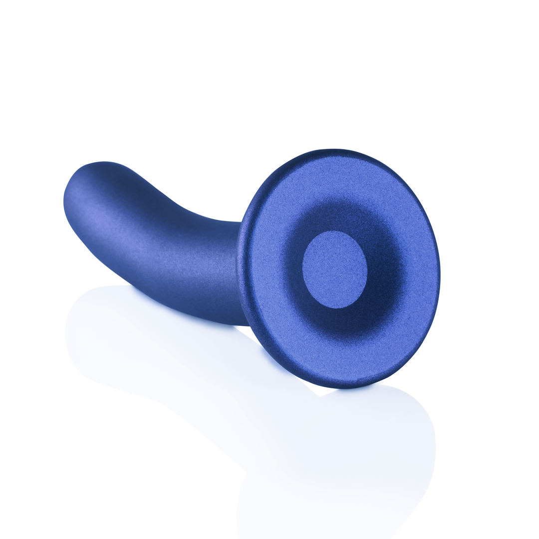 Smooth Silicone G-Spot Dildo - 6'' / 14,5 cm - Metallic Blue