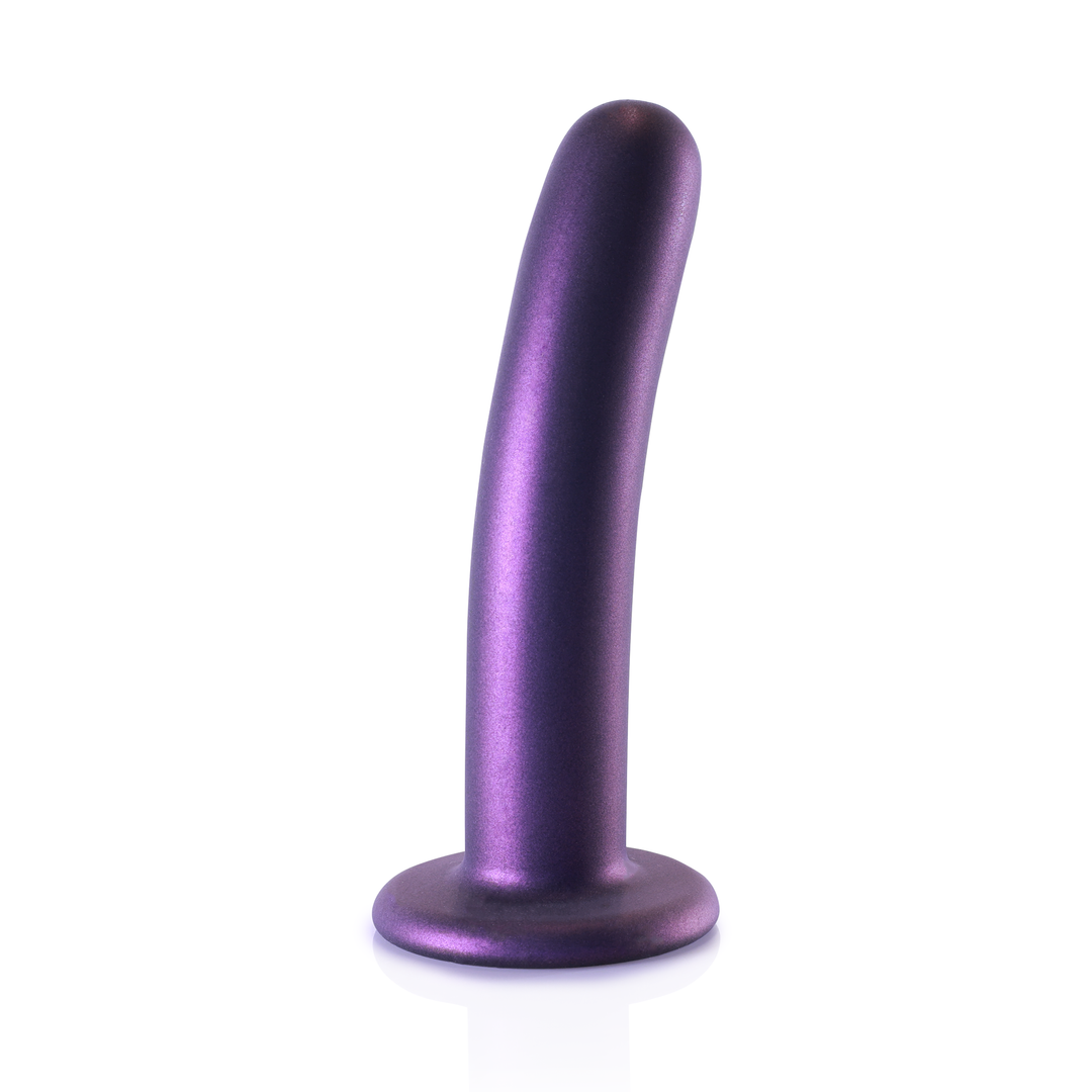 Smooth Silicone G-Spot Dildo - 6'' / 14,5 cm - Metallic Purple