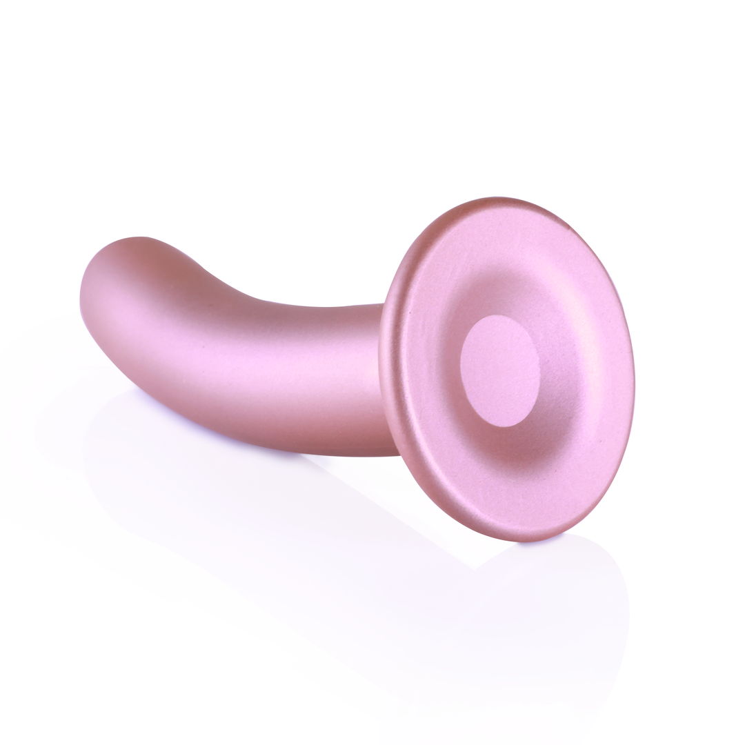 Smooth Silicone G-Spot Dildo - 6'' / 14,5 cm - Rose Gold