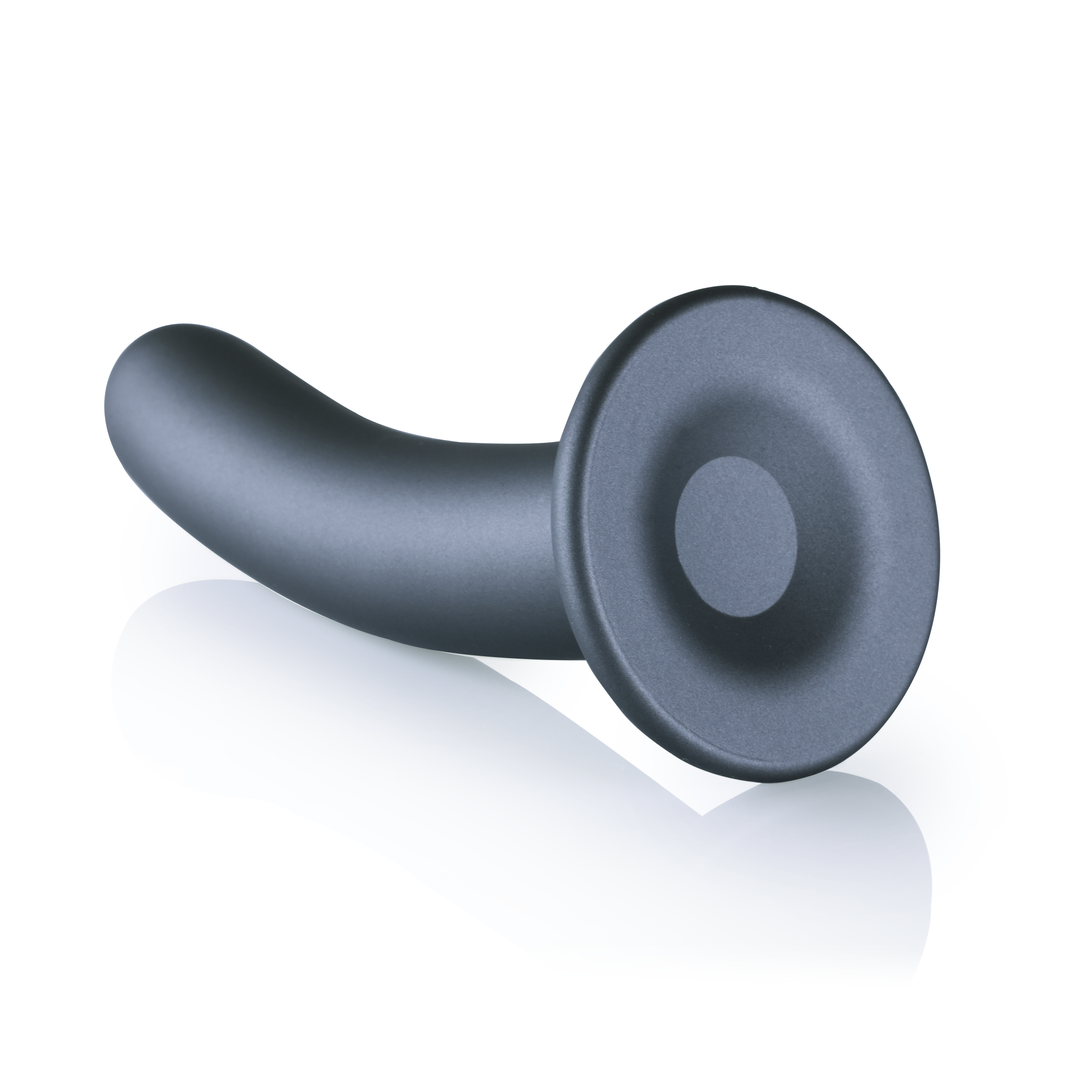 Smooth Silicone G-Spot Dildo - 7'' / 17 cm - Gunmetal