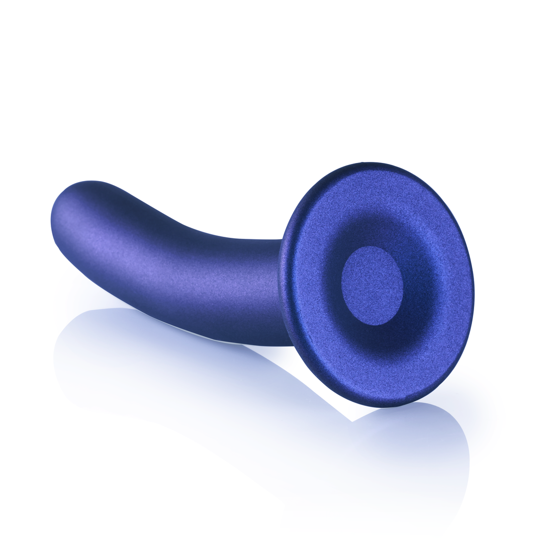 Smooth Silicone G-Spot Dildo - 7'' / 17 cm - Metallic Blue