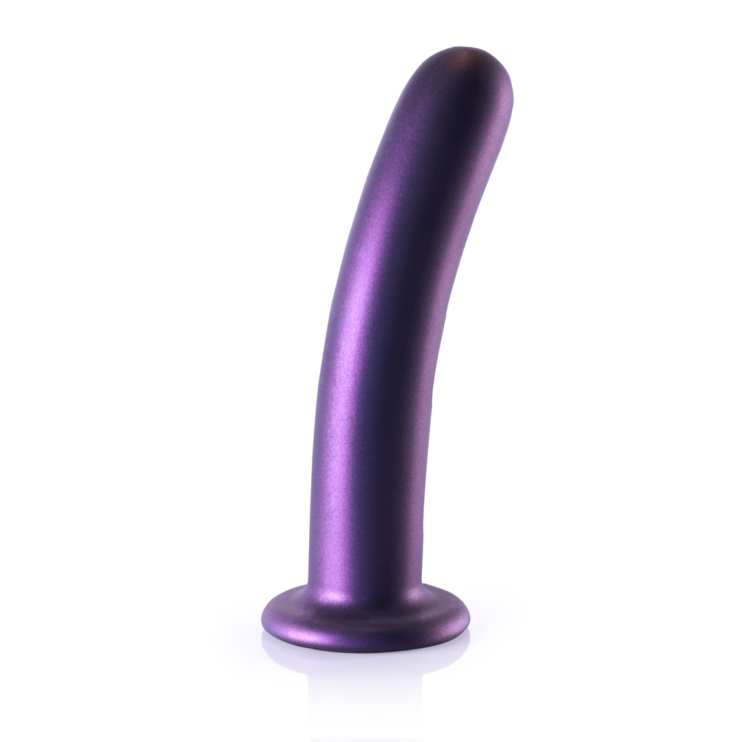 Smooth Silicone G-Spot Dildo - 7'' / 17 cm - Metallic Purple