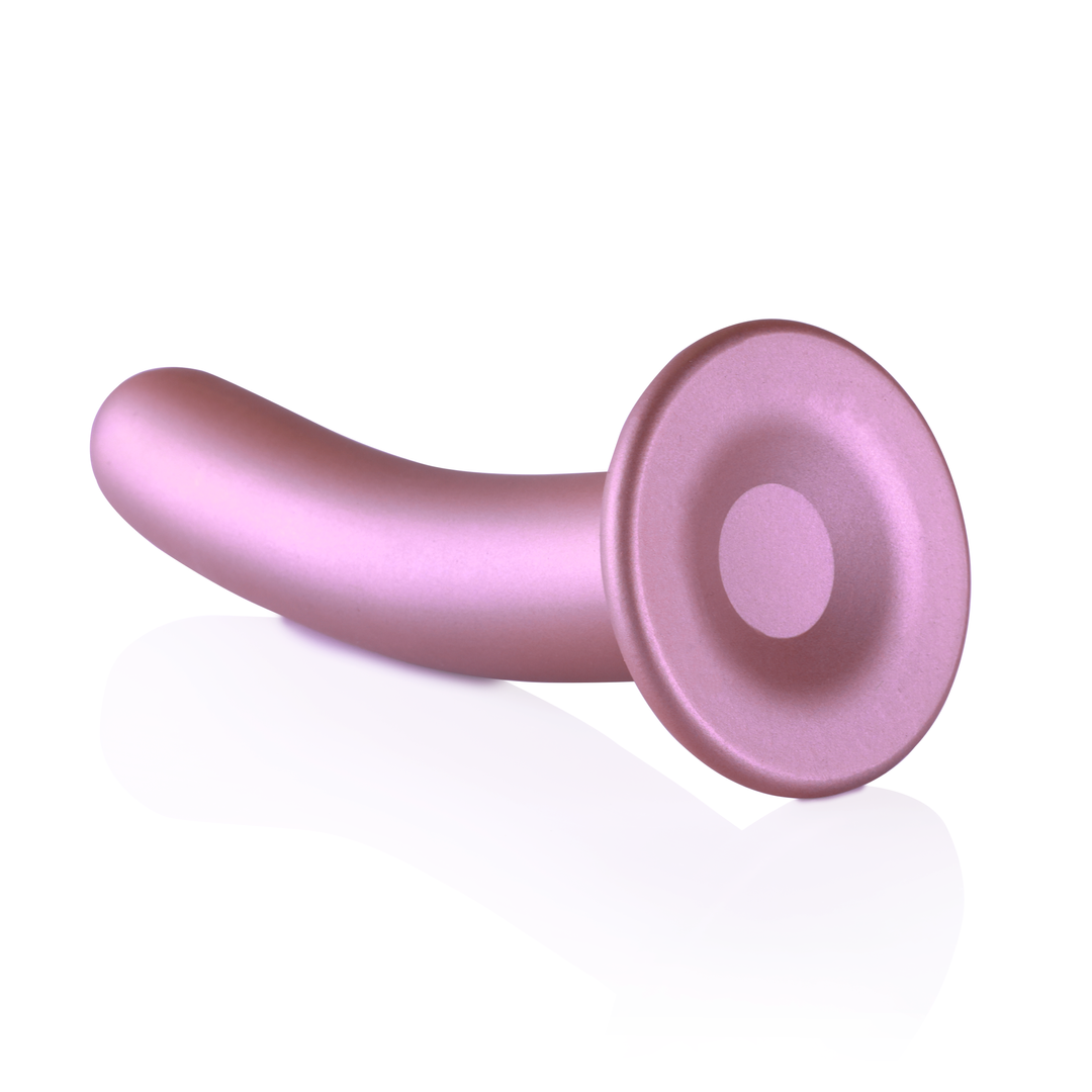 Smooth Silicone G-Spot Dildo - 7'' / 17 cm - Rose Gold