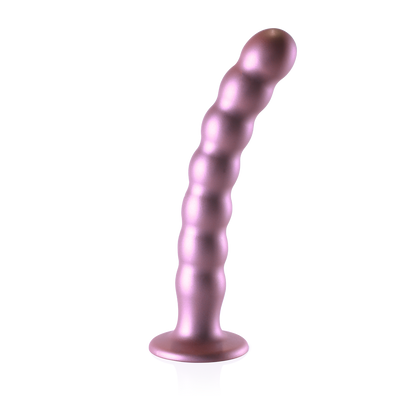 Beaded Silicone G-Spot Dildo - 8'' / 20,5 cm - Rose Gold