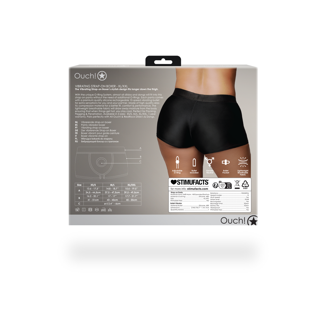 Vibrating Strap-on Boxer - XL/XXL - Black