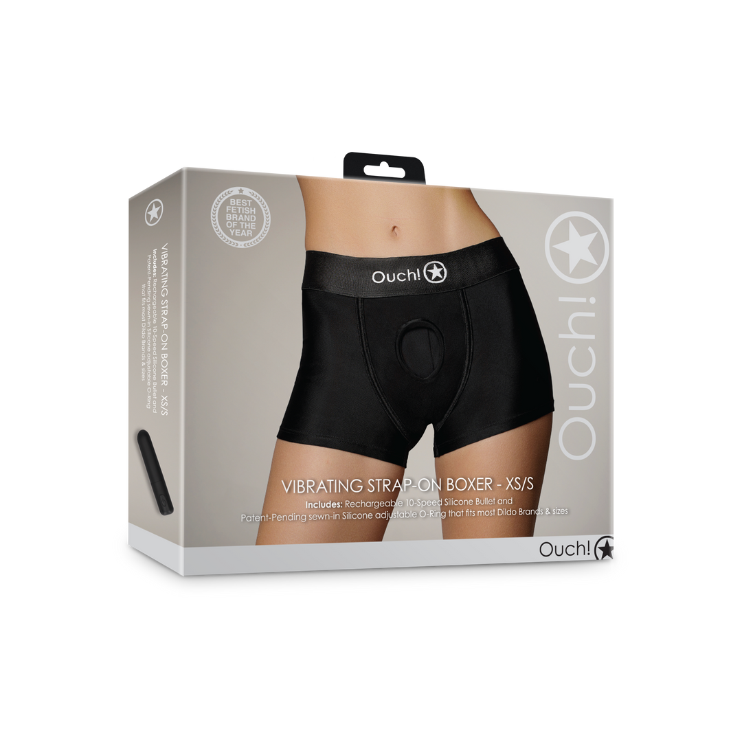 Vibrating Strap-on Boxer - XS/S - Black