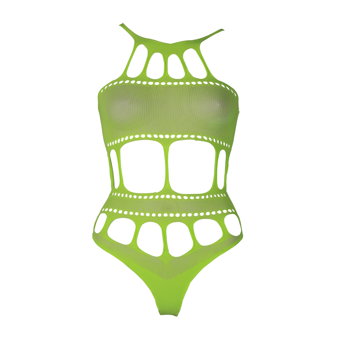 Body with Grecian Neckline - Plus Size - Neon Green