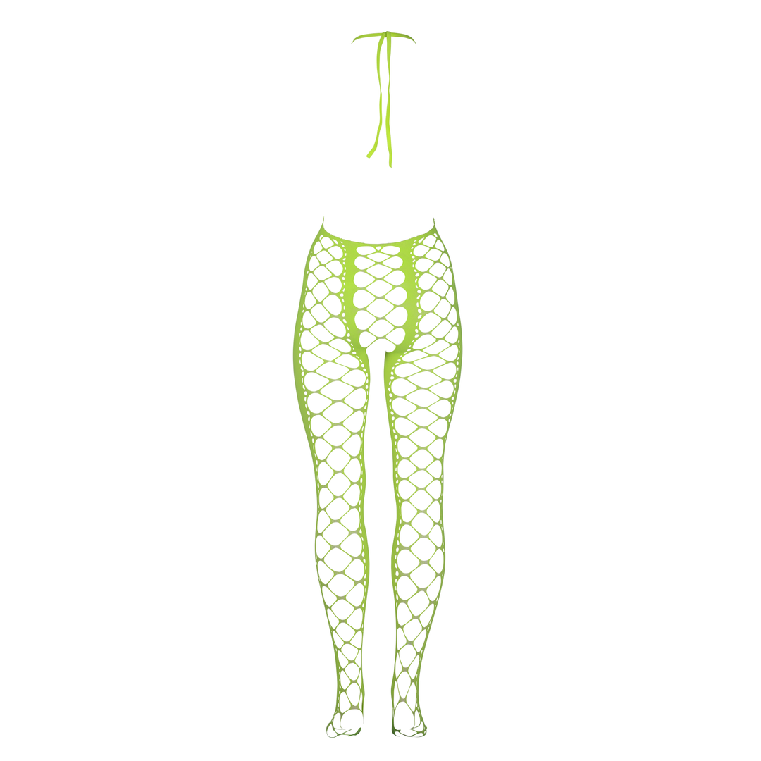 Bodystocking with Halterneck - Plus Size - Neon Green