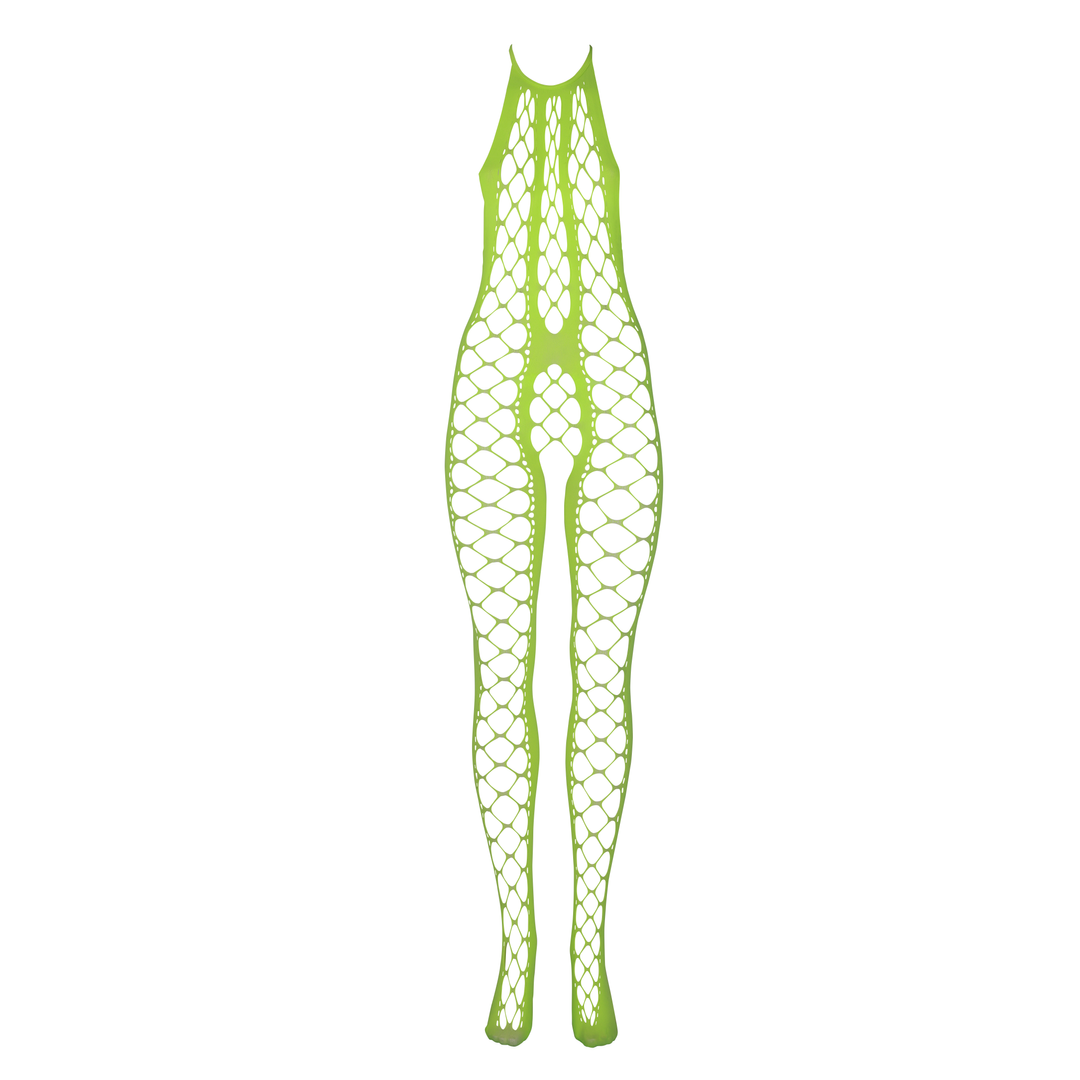 Bodystocking with Halterneck - One Size - Neon Green