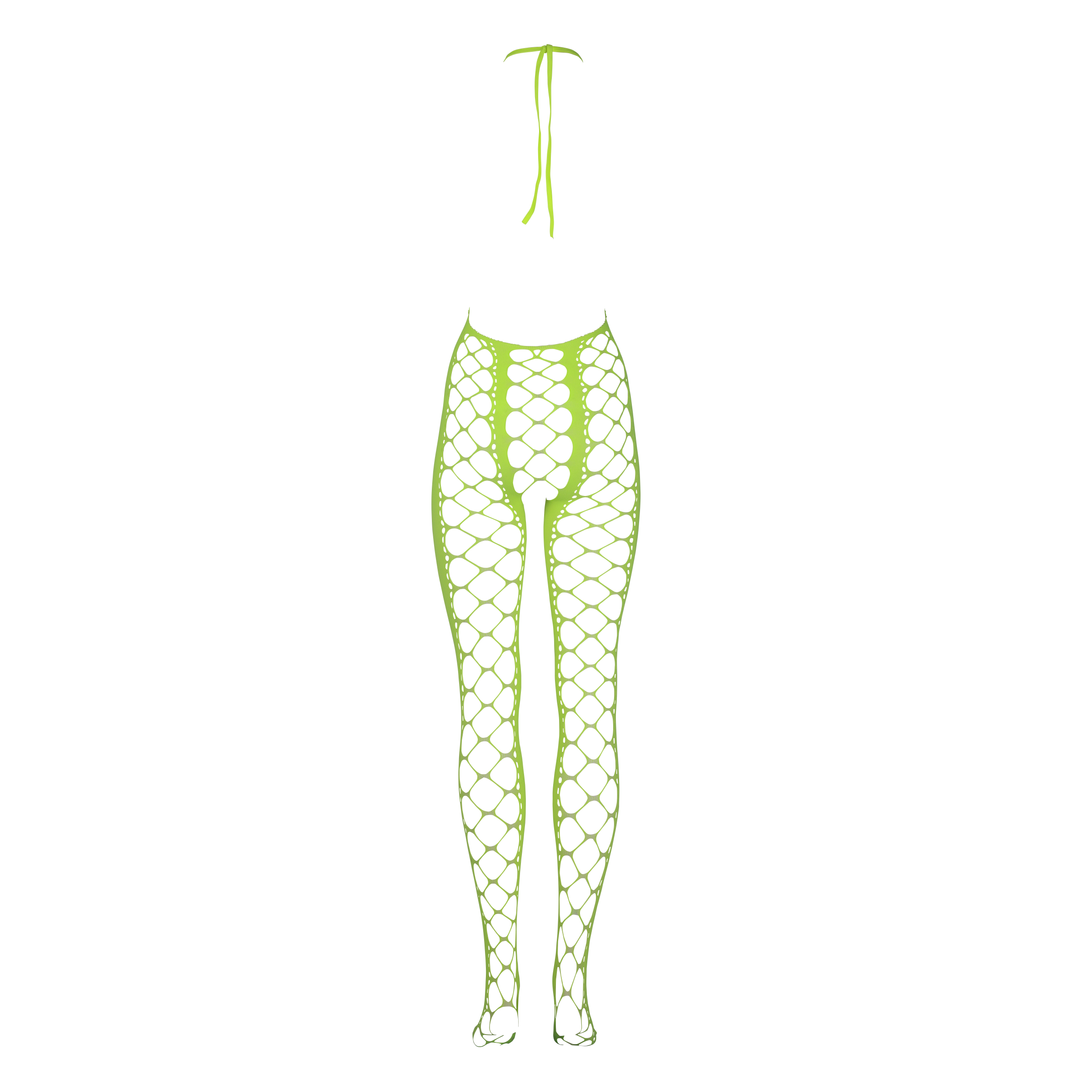 Bodystocking with Halterneck - One Size - Neon Green