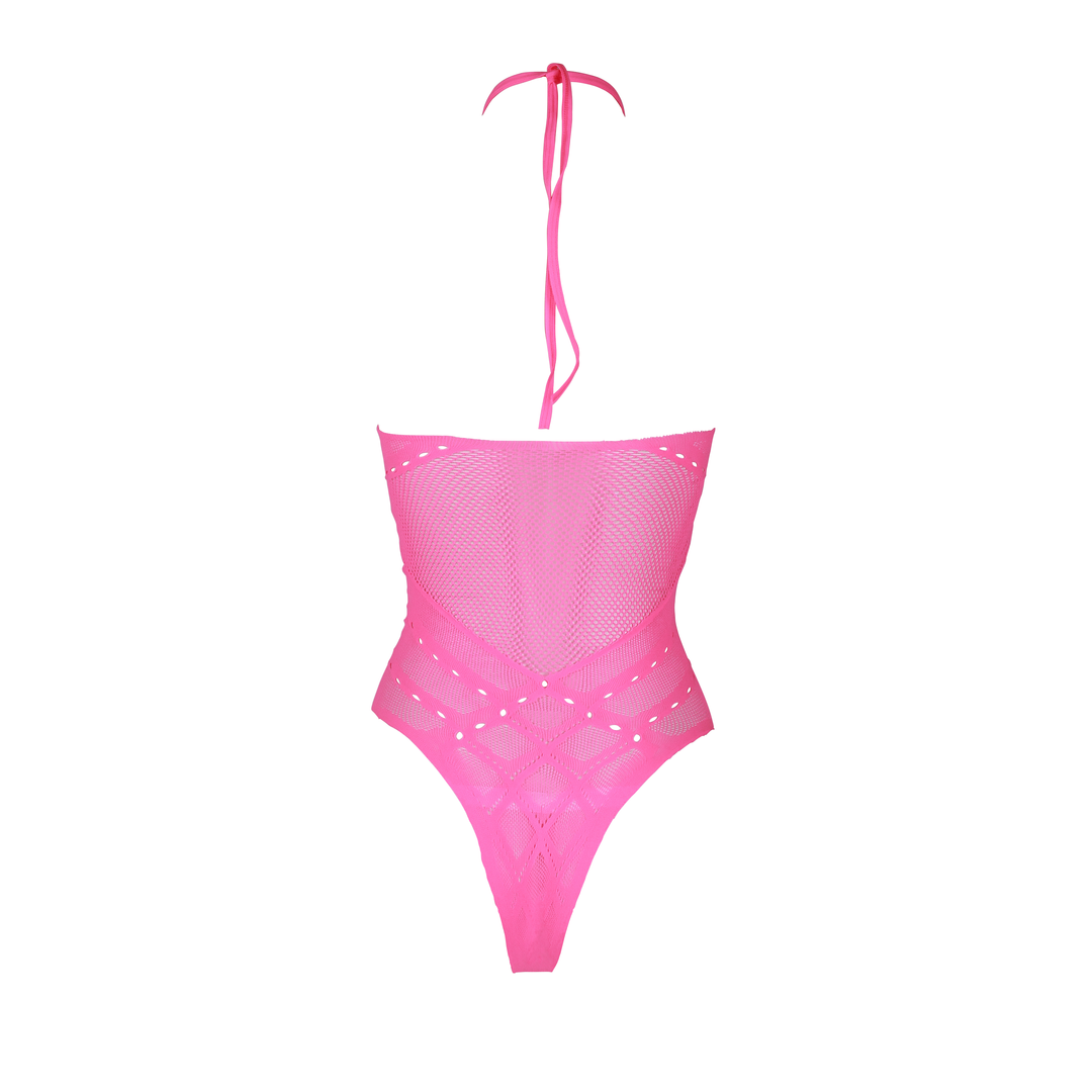 Body with Halter Neck - One Size - Neon Pink