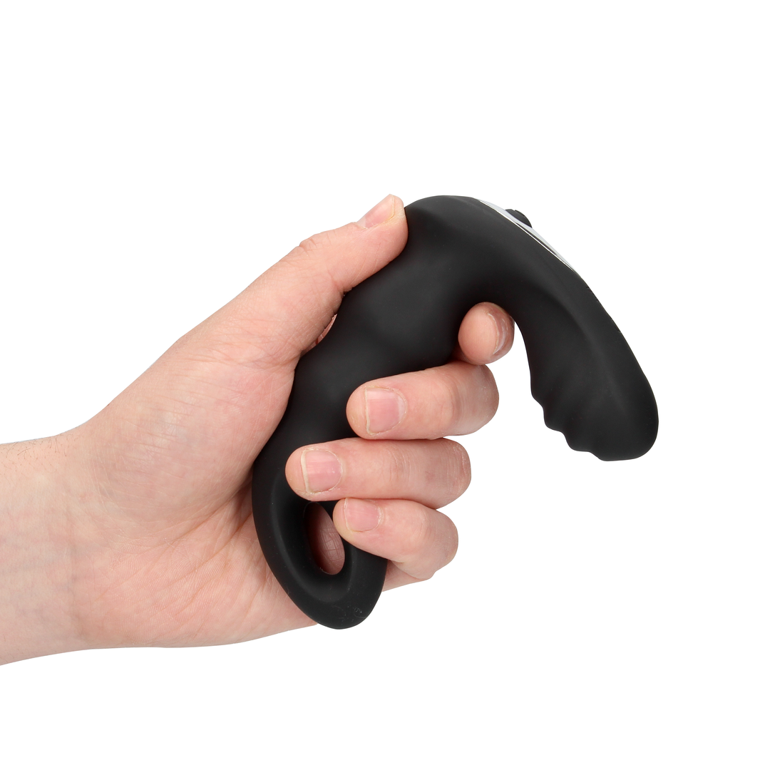 Beaded Vibrating Prostate Massager with Remote Control - Black