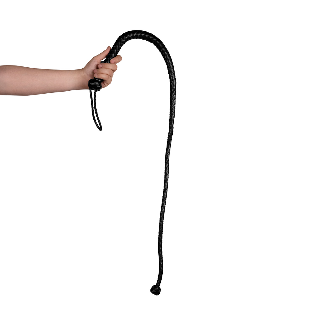 PU Leather Whip with Knot Detail - Black