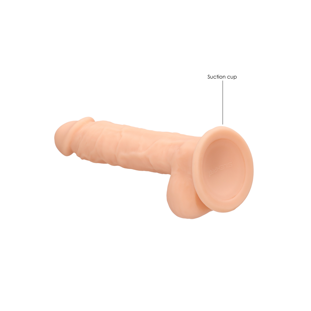 Silicone Dildo with Balls - 7 / 18 cm