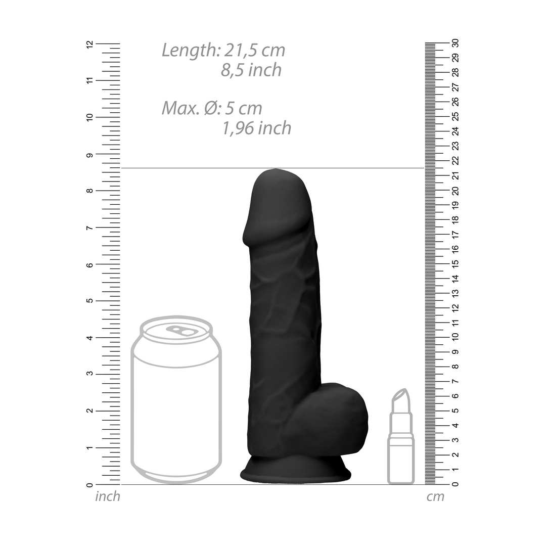 Silicone Dildo with Balls - 9 / 21,6 cm