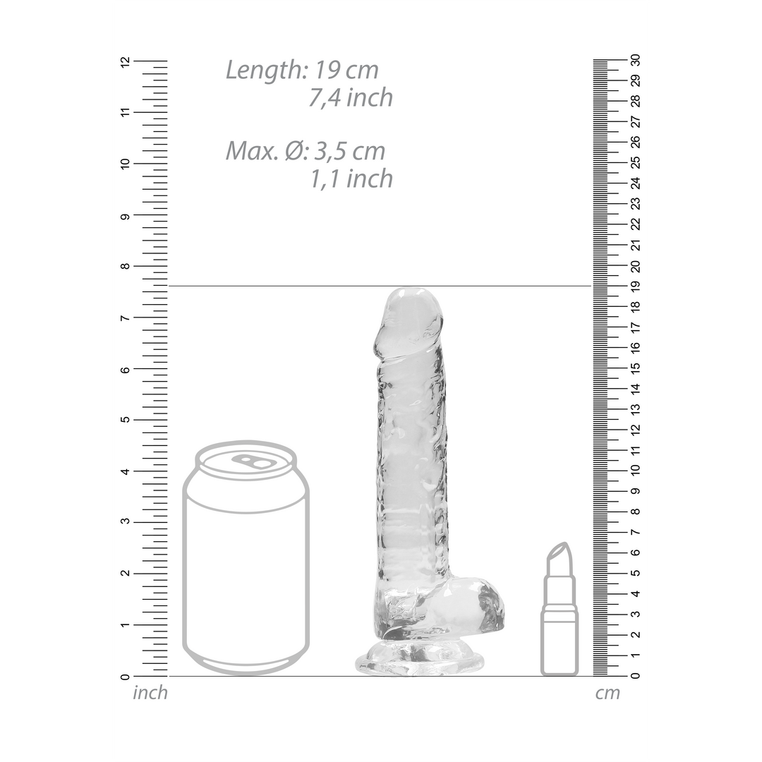 Realistic Dildo with Balls - 7 / 18 cm