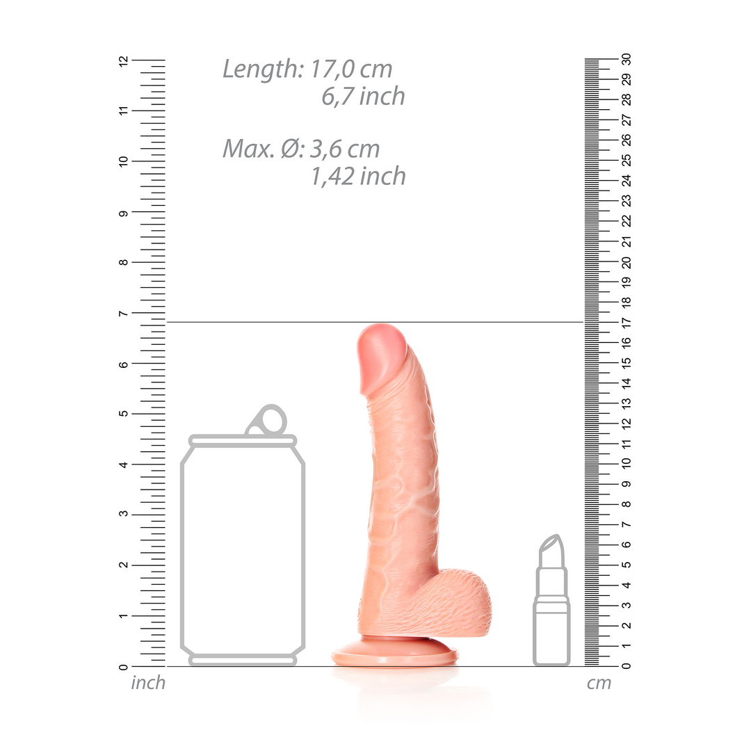 Curved Realistic Dildo with Balls and Suction Cup - 6 / 15,5 cm