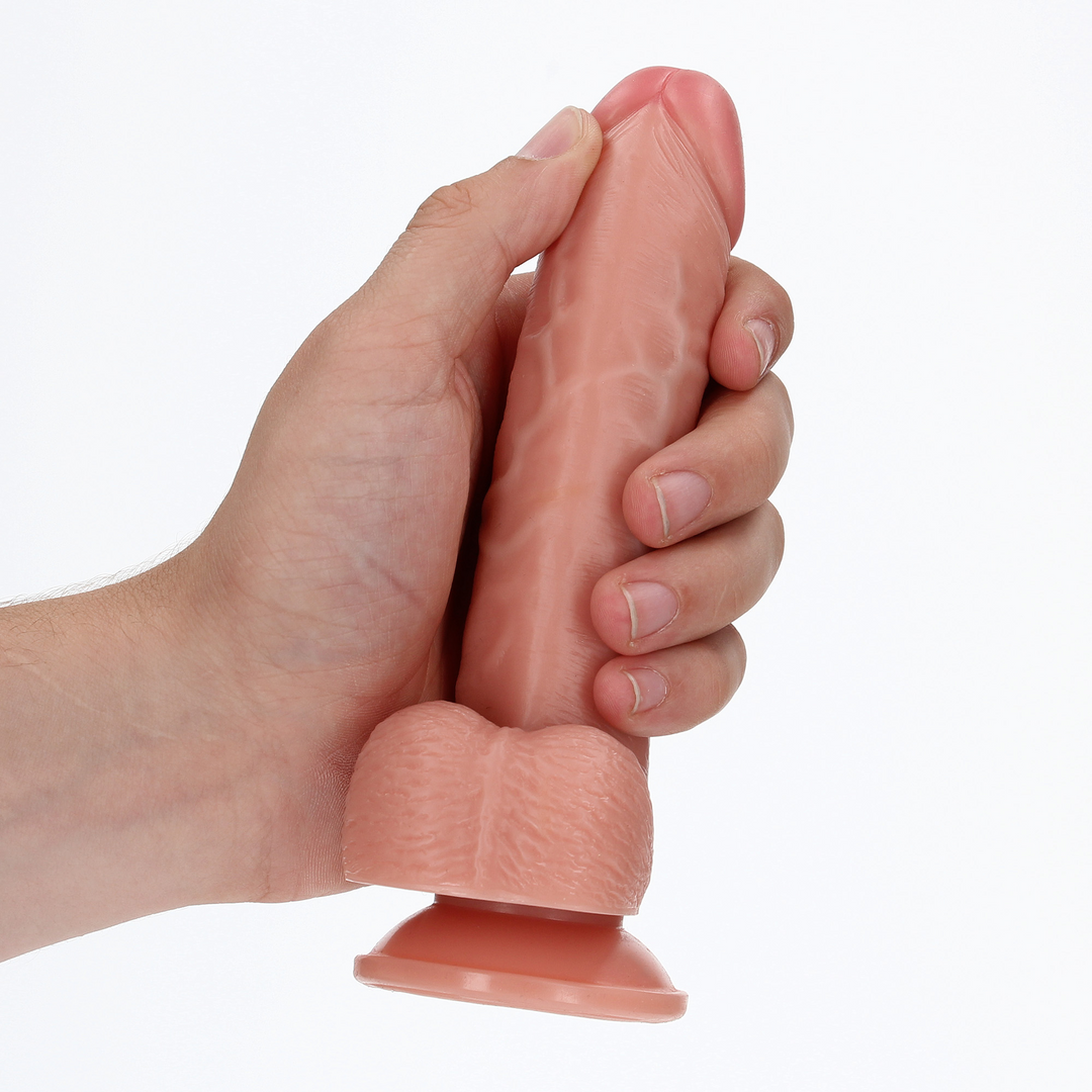 Curved Realistic Dildo with Balls and Suction Cup - 6 / 15,5 cm