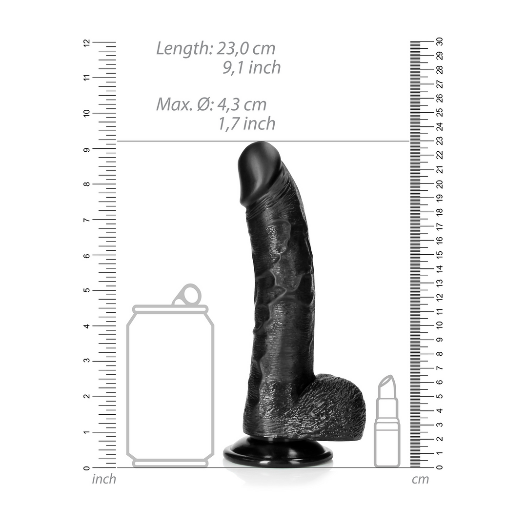 Curved Realistic Dildo with Balls and Suction Cup - 8 / 20,5 cm