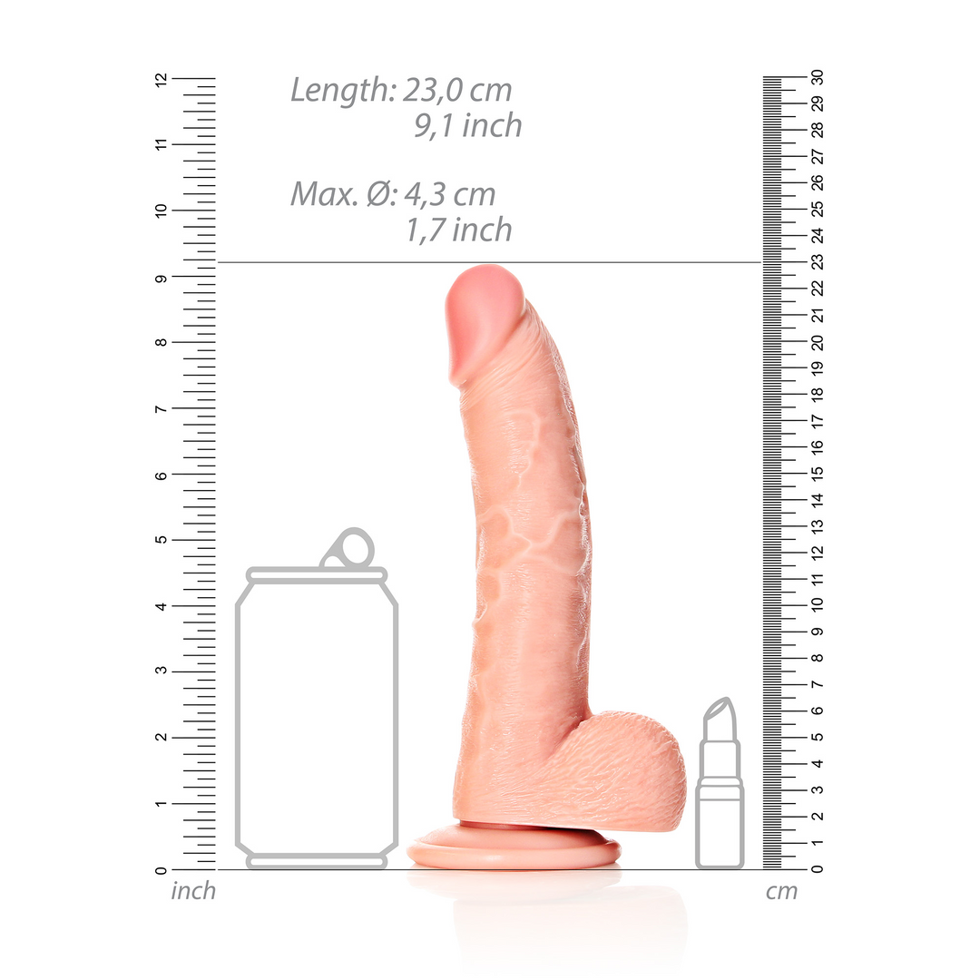 Curved Realistic Dildo with Balls and Suction Cup - 8 / 20,5 cm