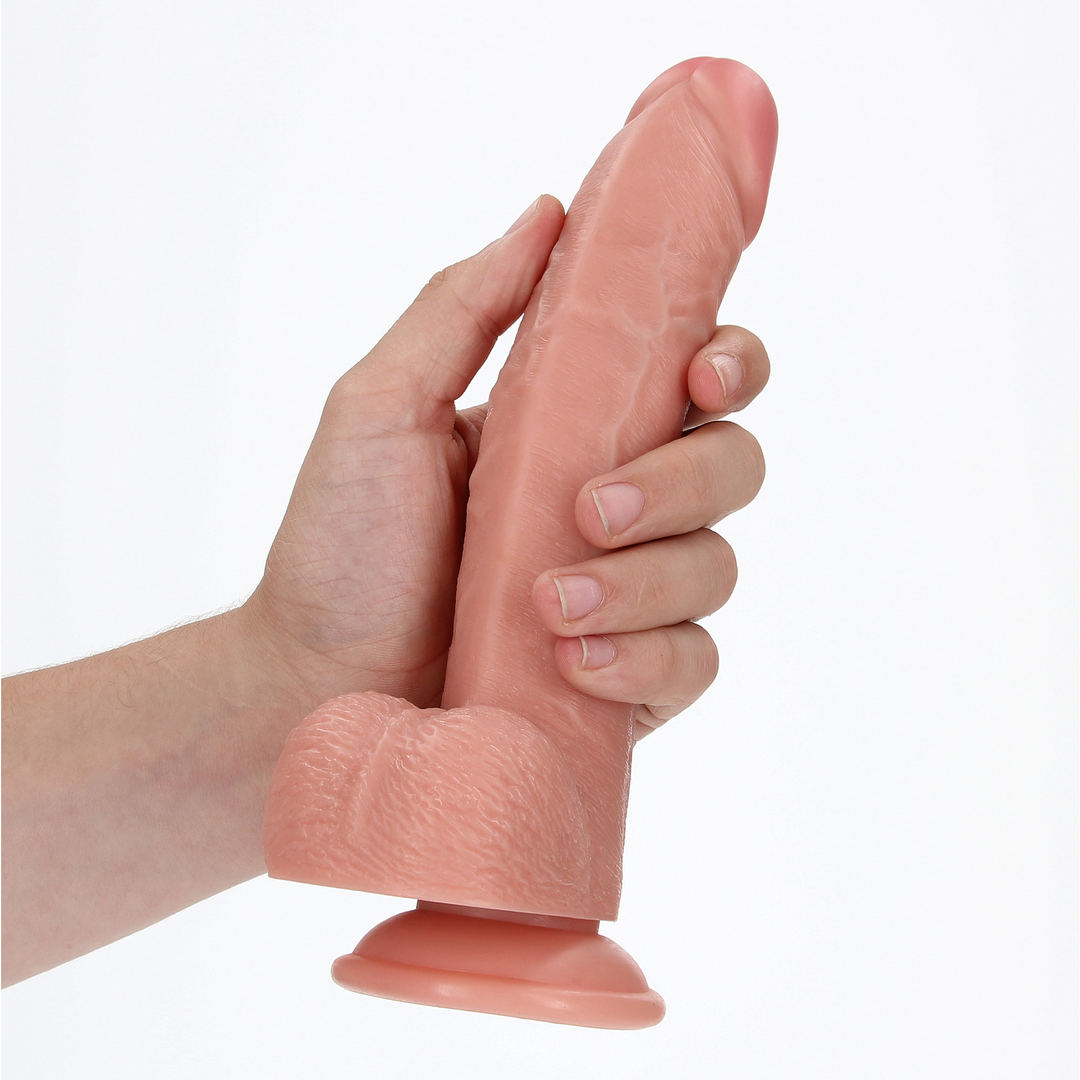 Curved Realistic Dildo with Balls and Suction Cup - 8 / 20,5 cm