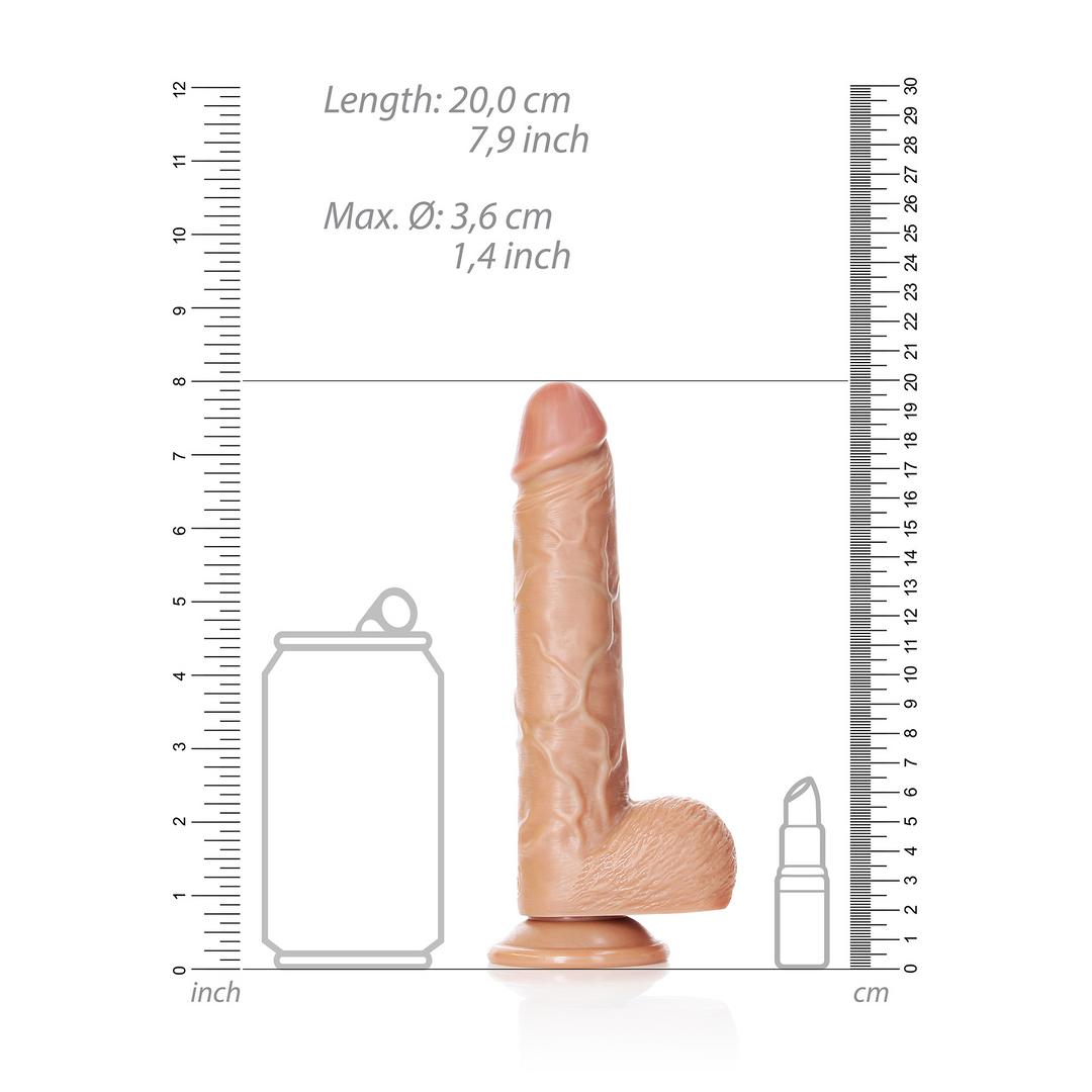 Straight Realistic Dildo with Balls and Suction Cup - 7 / 18 cm