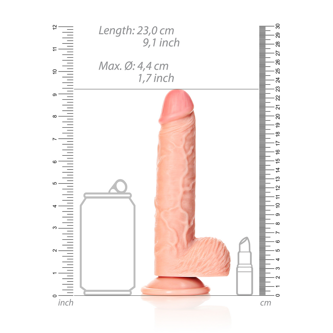 Straight Realistic Dildo with Balls and Suction Cup - 8 / 20,5 cm