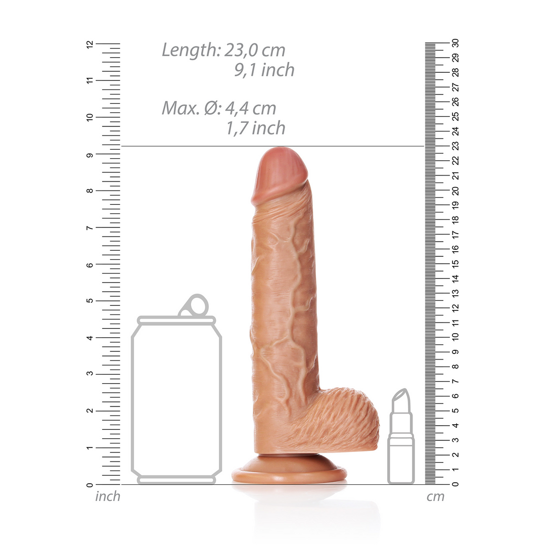 Straight Realistic Dildo with Balls and Suction Cup - 8 / 20,5 cm