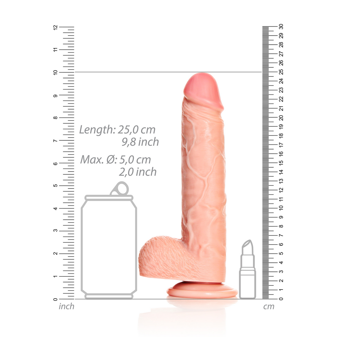 Straight Realistic Dildo with Balls and Suction Cup - 9 / 23 cm