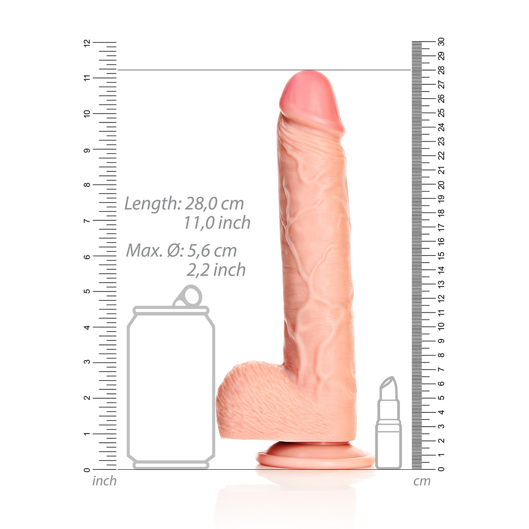 Straight Realistic Dildo with Balls and Suction Cup - 10 / 25,5 cm