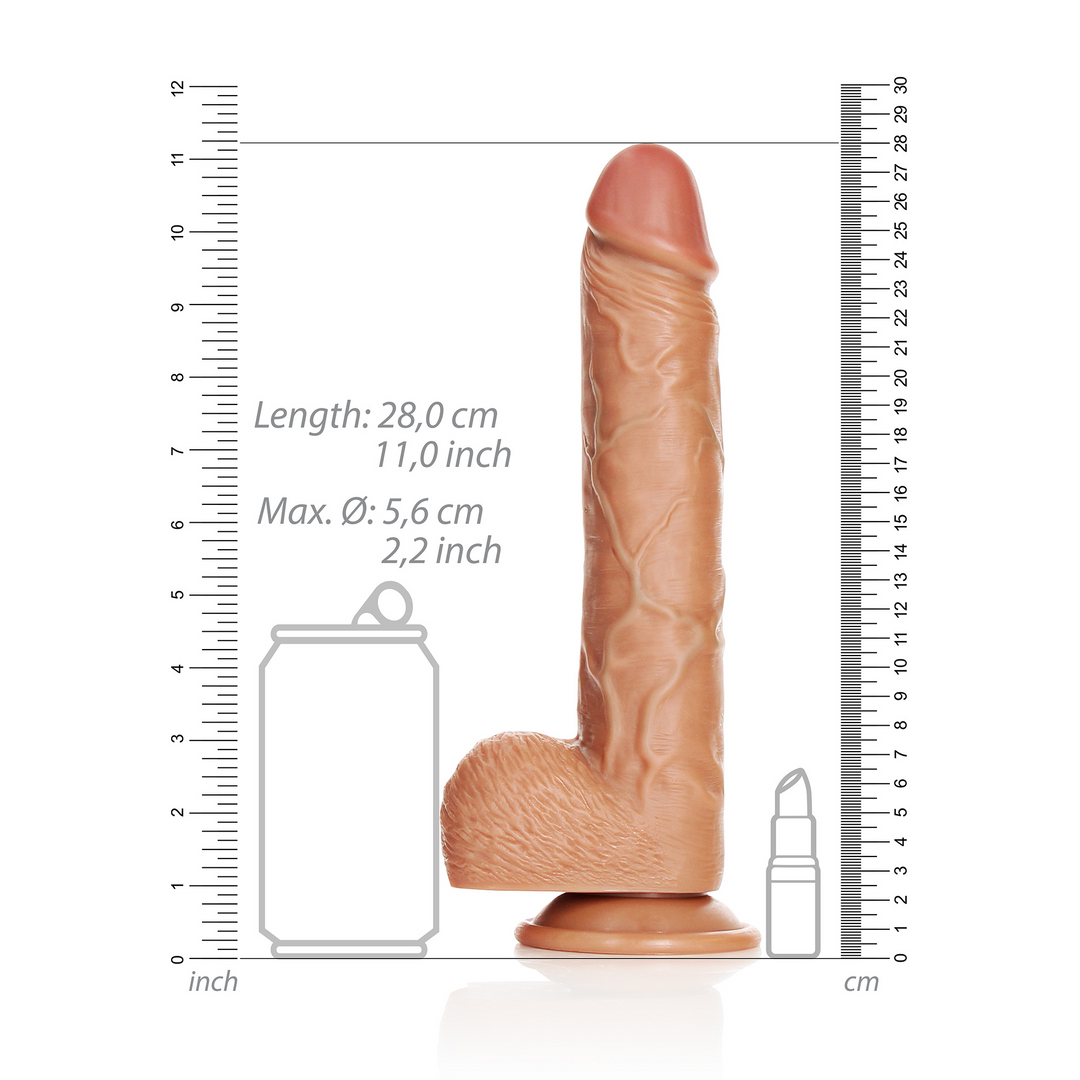 Straight Realistic Dildo with Balls and Suction Cup - 10 / 25,5 cm