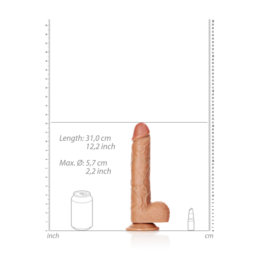 Straight Realistic Dildo with Balls and Suction Cup - 11 / 28 cm