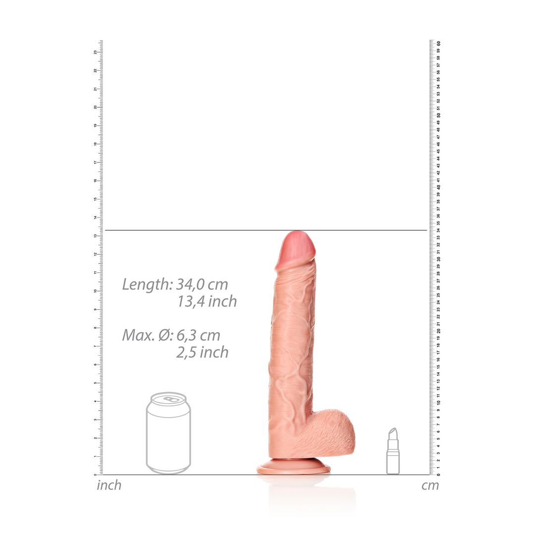 Straight Realistic Dildo with Balls and Suction Cup - 12 / 30,5 cm