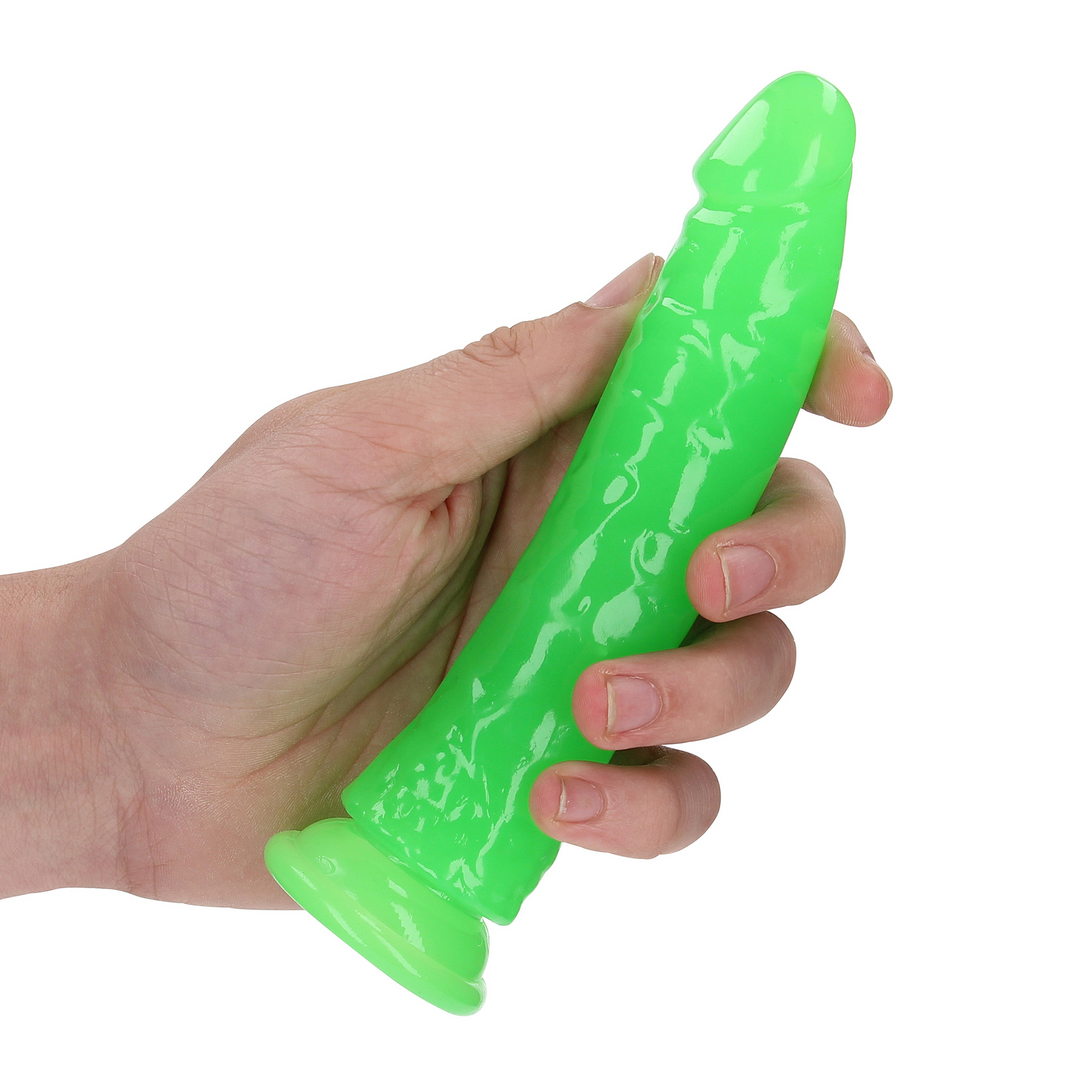 Slim realistischer Dildo mit Saugfuß - Leuchtet im Dunkeln - 6'' / 15,5 cm