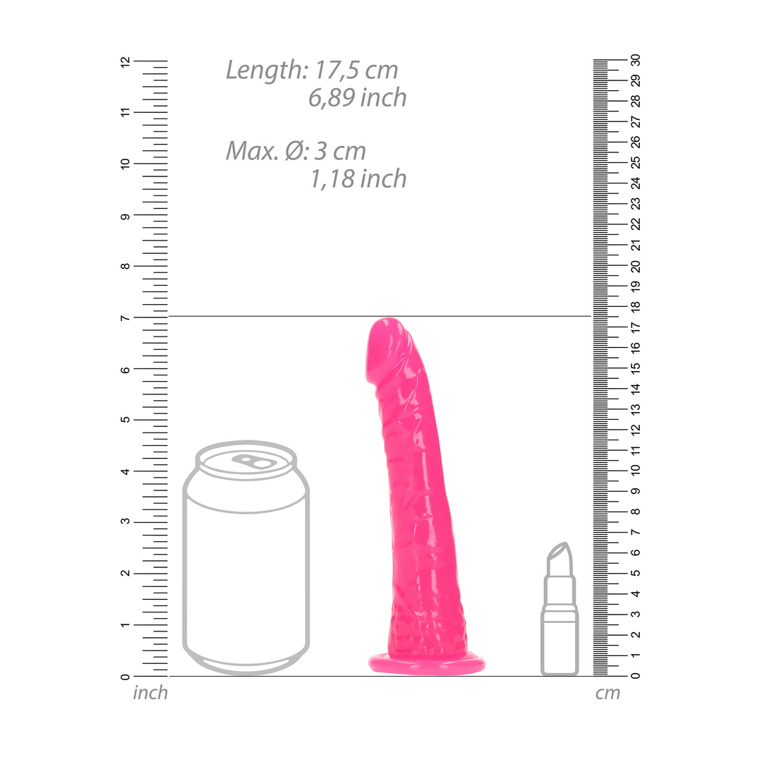 Slim realistischer Dildo mit Saugfuß - Leuchtet im Dunkeln - 6'' / 15,5 cm