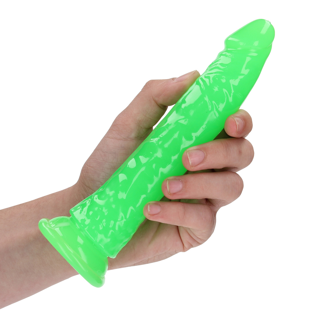 Schlanker realistischer Dildo mit Saugnapf - Leuchtet im Dunkeln - 7'' / 18 cm