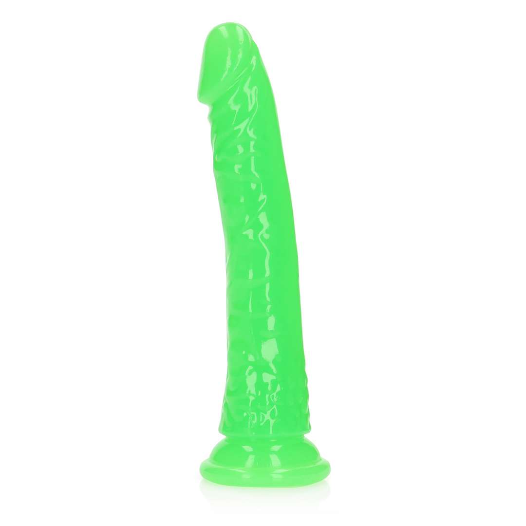 Slim Realistic Dildo mit Saugnapf - Glow in the Dark - 8'' / 20 cm