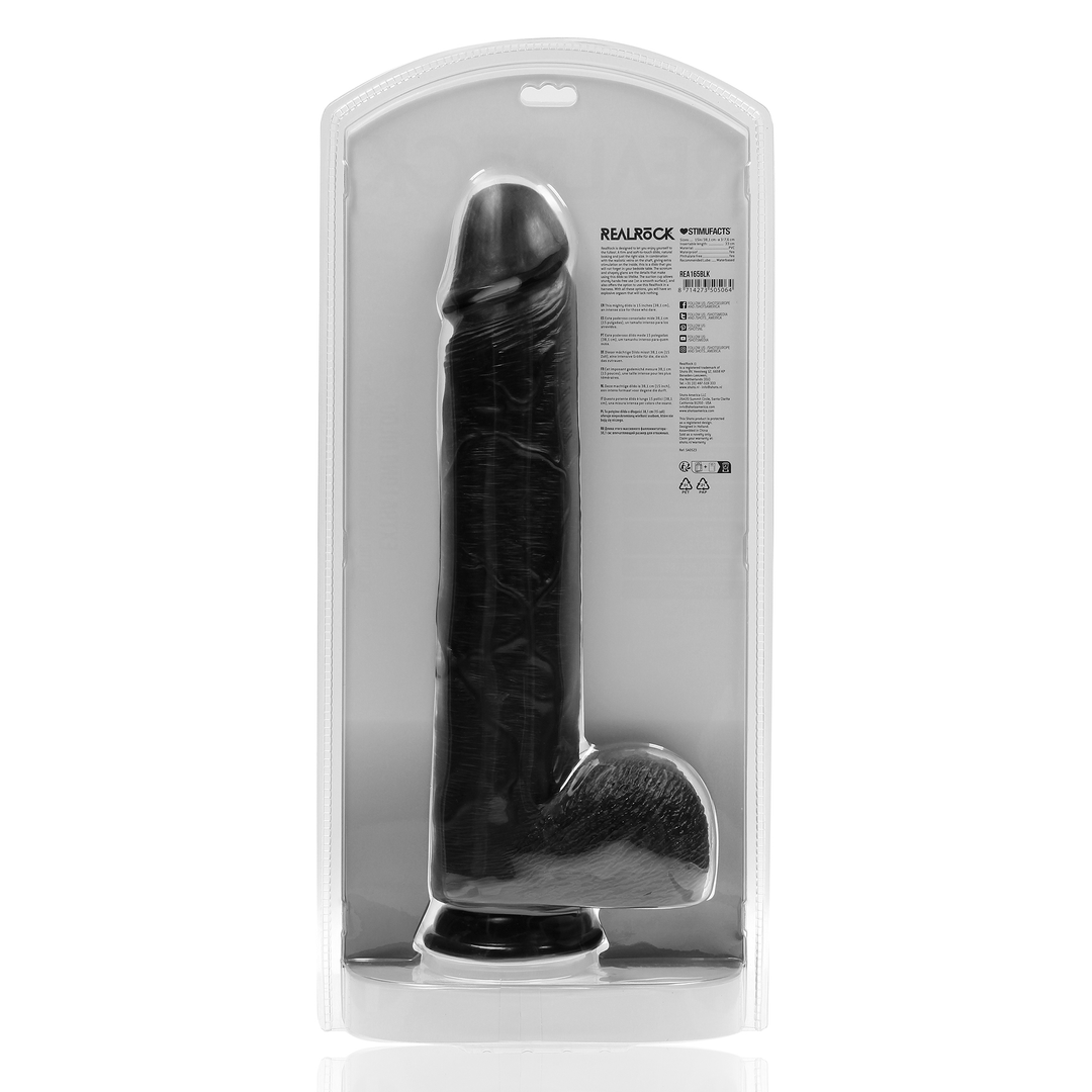 Extra Large Straight with Balls 15 / 38 cm - Black