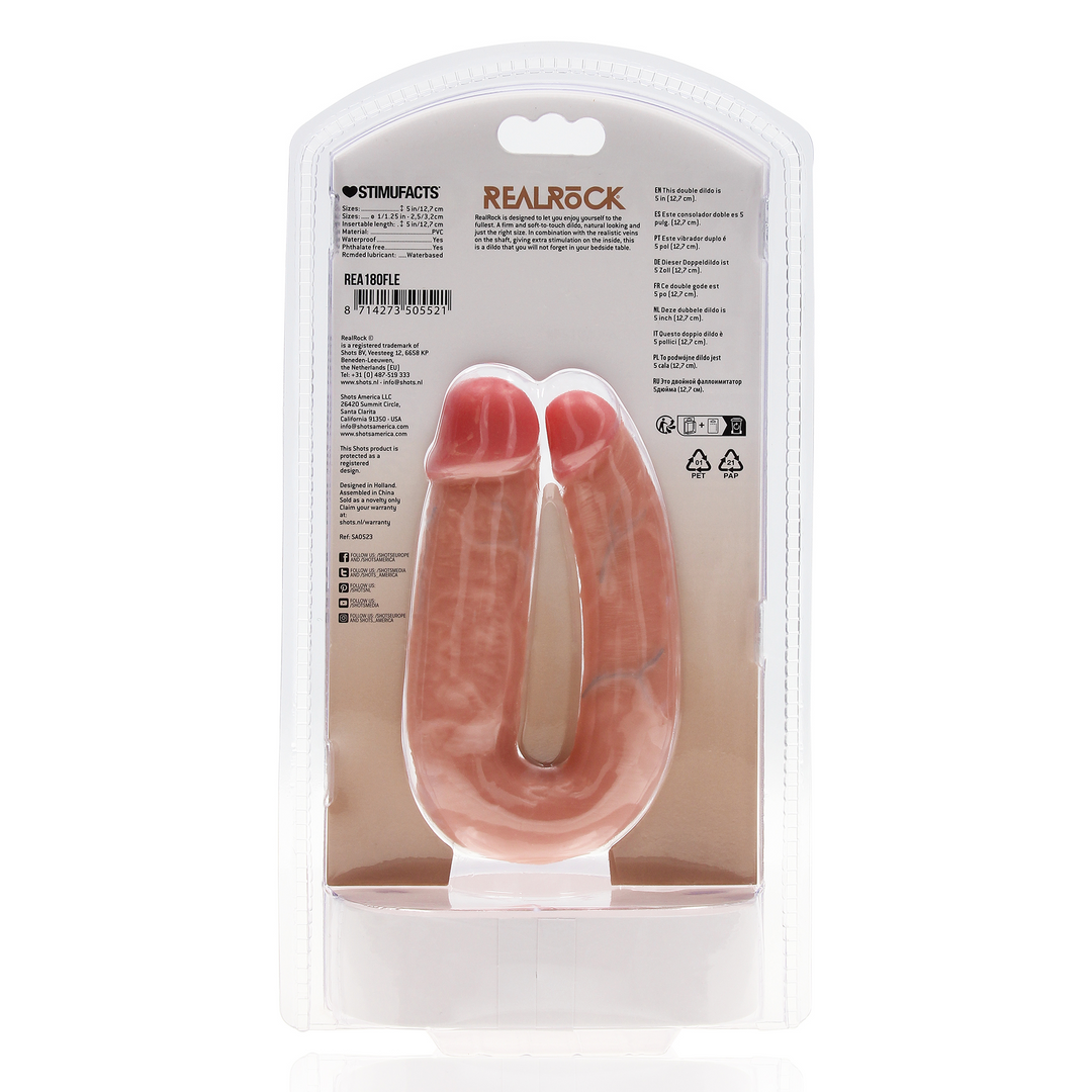 U Shaped Double Dildo 5 / 12,7 cm - Flesh