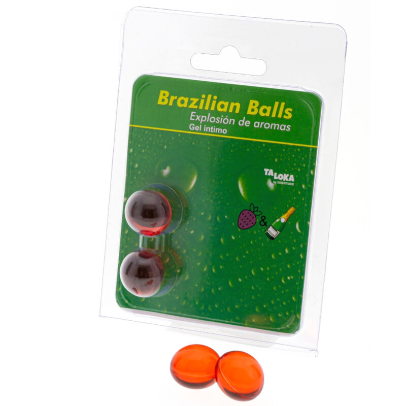 Taloka – 2 Brasilianische Kugeln, Erdbeer & Champagner-Intim-Gel