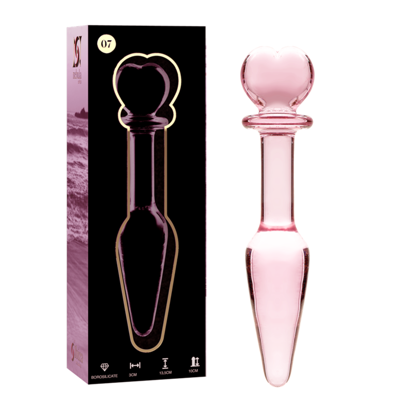 NEBULA SERIES BY IBIZA - MODELL 7 ANALPLUG BOROSILIKATGLAS ROSA 13.5 CM -O- 3 CM
