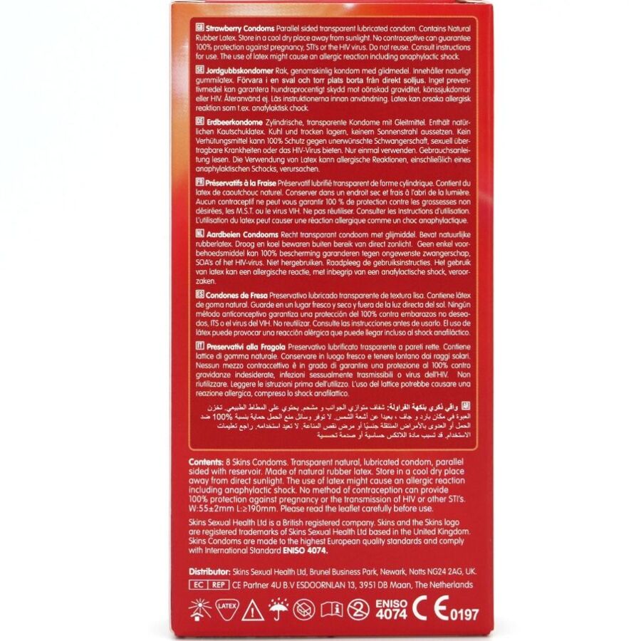SKINS - ERDBEERE PREMIUM-KONDOME PACKUNG 8