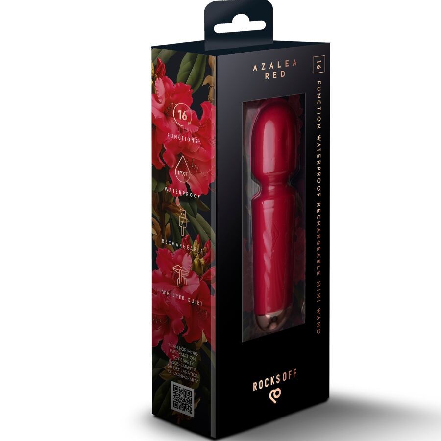 ROCKS-OFF – WIEDERAUFLADBARER MINI-ZAUBERSTAB MIT 16 FUNKTIONEN, AZALEENROT