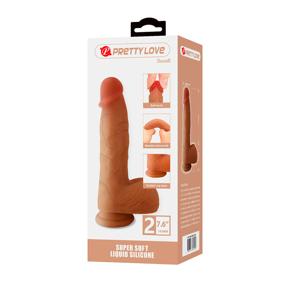 PRETTY LOVE - DUVALL REALISTISCHER DILDO MIT SAUGNAPF 19,3 CM -Ø- 4,5 CM
