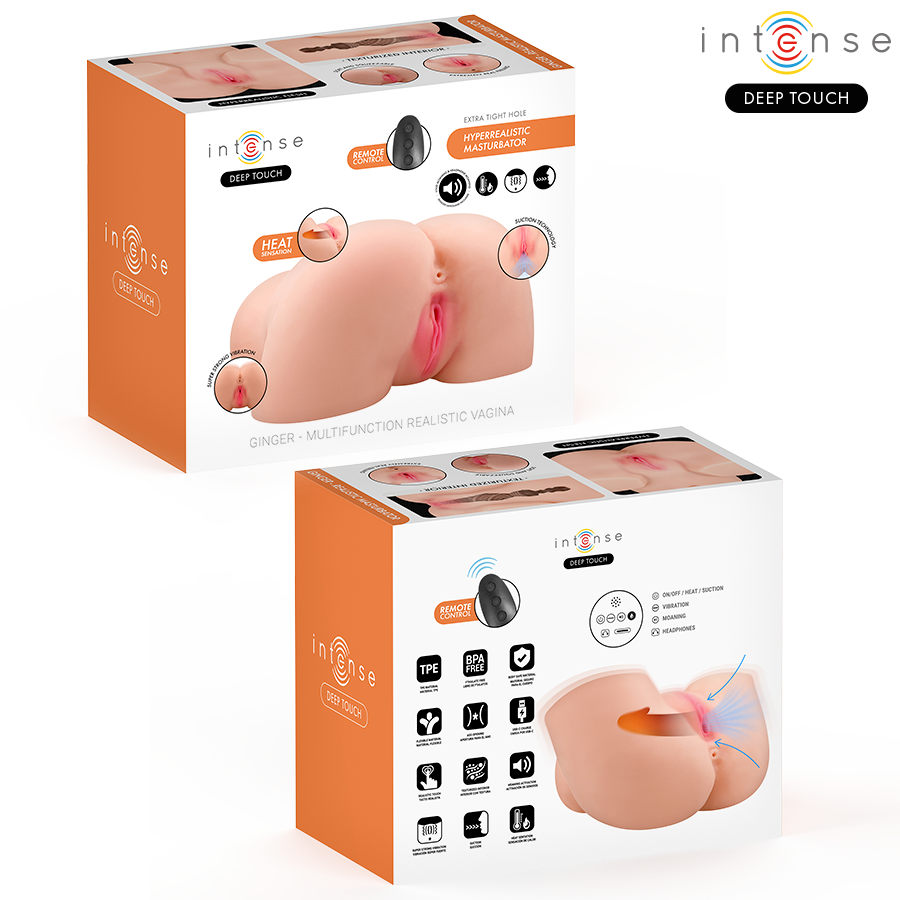 INTENSE DEEP TOUCH – GINGER VAGINALMASTURBATOR MIT SAUG-, WÄRME-, VIBRATIONS- UND STIMMEFFEKTEN MIT FERNBEDIENUNG 5,3 KG